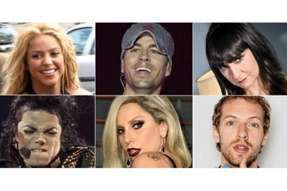 Shakira, Enrique Iglesias, Amaral, Michael Jackson, Lady Gaga y el líder de Coldplay, entre los que han sido señalados como copiones.