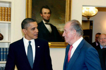 Don Juan Carlos I, antes de la abdicación, con Barak Obama. EFE
