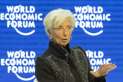 La directora gerente del FMI, Christine Lagarde, durante una intervención en Davos.