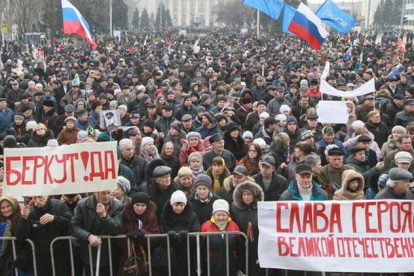 Manifestación prorrusa en Donetsk.