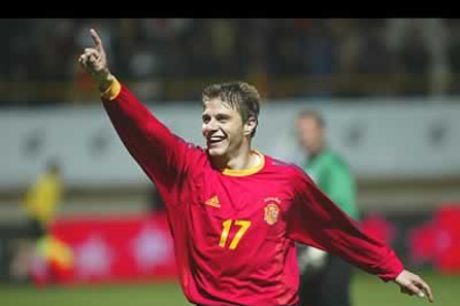 Joaquín se puso así de contento tras encajar el tercer gol con el que España ganó por 3-0 a Armenia.