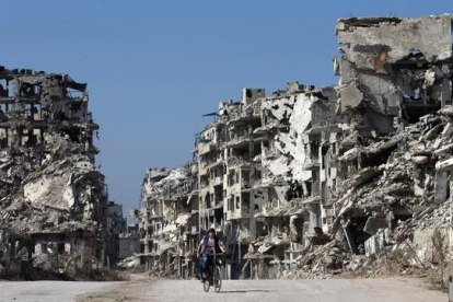 Destrucción en la ciudad vieja de Homs.