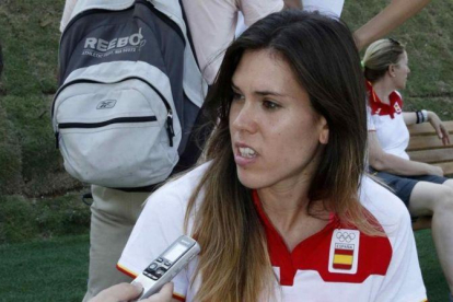 Anna Cruz atiende a la prensa en la Villa Olímpica de Río de Janeiro.