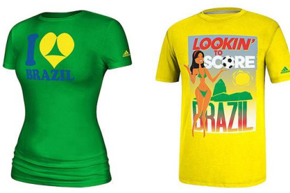 Los dos diseños de camisetas del Mundial que Brasil ha exigido a Adidas que retire del mercado.