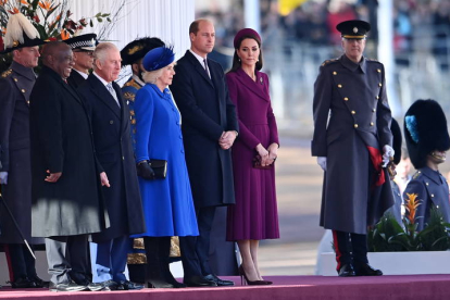La familia real británica, en un acto con el presidente africano ACyril Ramaphosa. ANDY RAIN