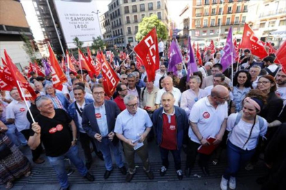 Toxo y Álvarez, en un manifestación sindical.