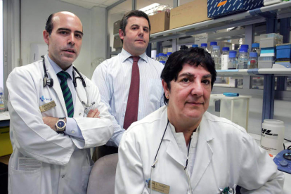 Fermín Sánchez, Juan Blanco y Consuelo del Cañizo investigan la necrosis avascular del fémur.