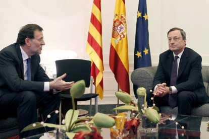 Rajoy se reunió ayer con el presidente del Banco Central Europeo, Mario Draghi.