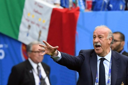 Vicente del Bosque, durante el partido contra Italia de la Eurocopa pasada.