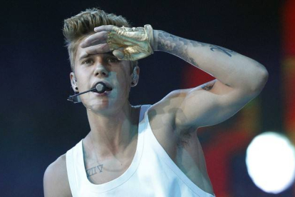Justin Bieber, durante un concierto en Los Ángeles, el pasado mes de junio.