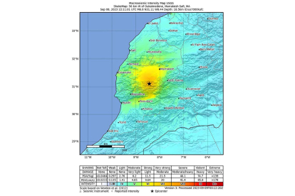 Un folleto distribuido por el Servicio Geológico de los Estados Unidos (USGS) muestra la ubicación del terremoto. EFE / EPA / USGS