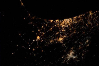 La Franja de Gaza desde la Estación Espacial Internacional.