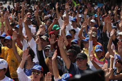 Simpatizantes de Guaidó, en Caracas.