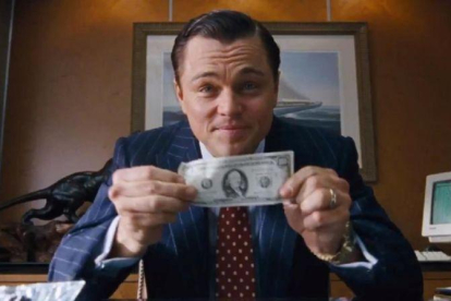 DiCaprio, en un fotograma de 'El lobo de Wall Street'.