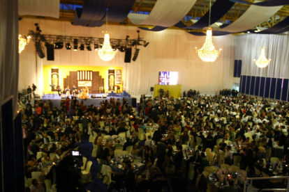 El pabellón de El Toralín, acondicionado en el 2009 para la gala de los Micrófonos de Oro.