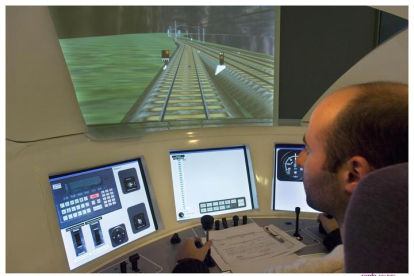 Simulación de un trayecto dentro del programa de formación para maquinistas