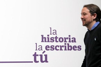 El líder de Unidas Podemos, Pablo Iglesias, el pasado domingo, tras conocer los resultados electorales.