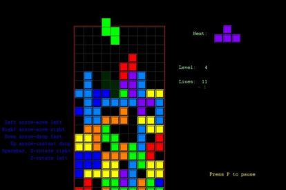 Captura de la imagen del popular Tetris.