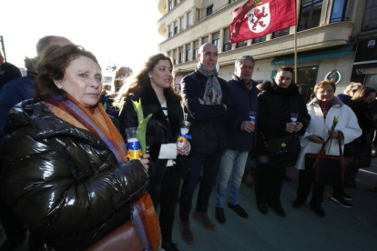 Manifestación en León cuando se cumple un año de la guerra en Ucrania. RAMIRO