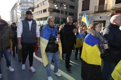 Manifestación en León cuando se cumple un año de la guerra en Ucrania. RAMIRO