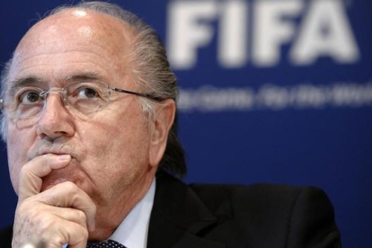 Blatter, durante una rueda de prensa