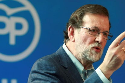 El presidente del Gobierno, Mariano Rajoy, en un acto del PP.