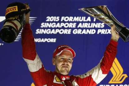 El alemán Sebastian Vettel fue el gran protagonista del GP de Singapur.