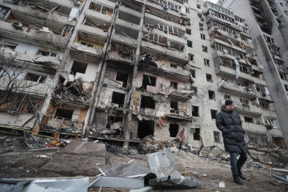 Edificio destruido en Kiev. EFE