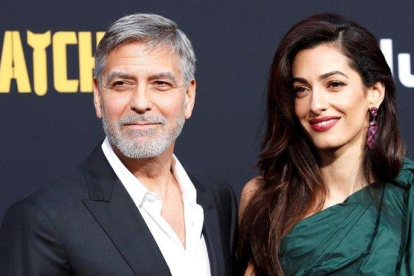 George y Amal Clooney, el pasado martes en el estreno en Los Ángeles.