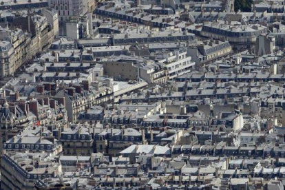 Vista aérea de los tejados de París.