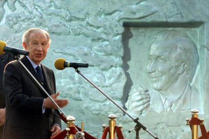Samaranch habla durante un homenaje que recibió en Moscú, en el 2001.