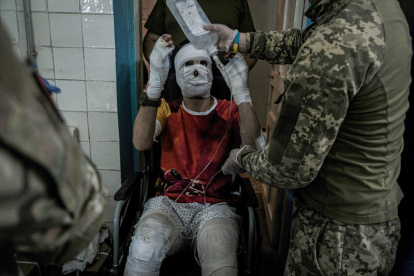 Imagen de un hospital de heridos ucranianos por la guerra. MARÍA SENOVILLA