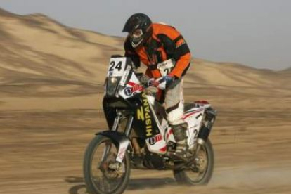 José Ramón Gutiérrez (KTM) durante la segunda etapa de los Faraones entre Baharija y Dakhla.