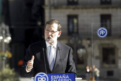 Rajoy, durante su intervención en la clausura de un acto ayer en Béjar.