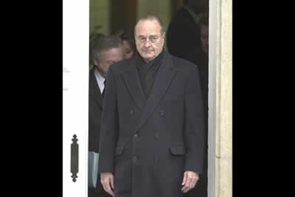 Jacques chirac, presidente de Francia, a su llegada al funeral de Estado.