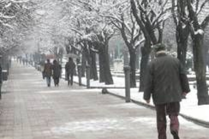Paseo de la Condesa durante la nevada caída en la mañana de ayer