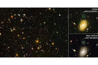 Una lejana galaxia nacida poco después del Big Bang. ESA
