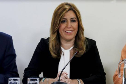 Susana Díaz, en la reunión del partido el pasado lunes.