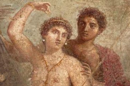 Detalle del fresco de Marte y Zeus, totalmente restaurado