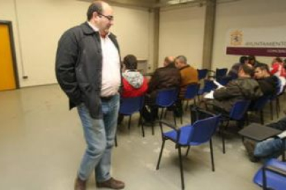 El Che Escanciano en la asamblea que ayer le reeligió de forma unánime como presidente de nuevo de l