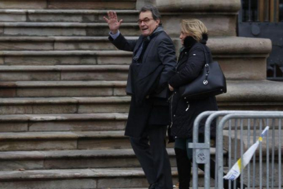 Artur Mas, a las puertas del Tribunal Superior de Justícia de Catalunya, el pasado 8 de febrero.