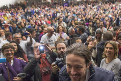 Iglesias dedicó gran parte del acto a criticar al PSOE.