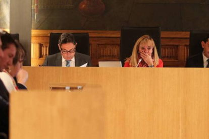 Un momento del Pleno provincial que se celebró ayer en el Palacio de los Guzmanes.