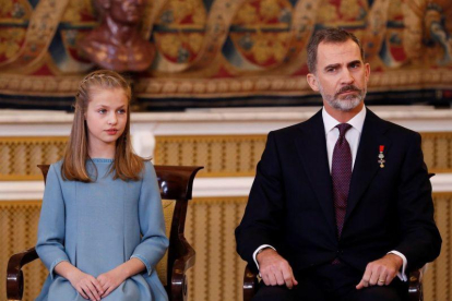 El rey Felipe VI y su hija, la princesa Leonor.
