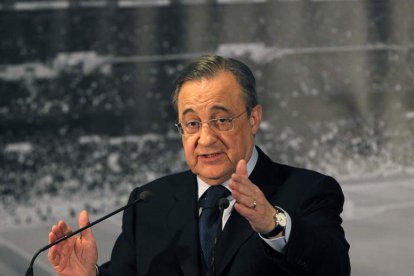 Florentino Pérez tuvo la primera reunión con los socios compromisarios ayer.