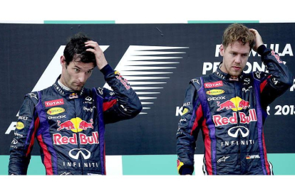 Webber y Vettel dejaron patente en el podio que su relación en Red Bull no es la idónea. La actuación del alemán desoyendo las órdenes de equipo encendía al australiano.