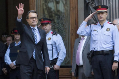 Artur Mas sale del Tribunal Superior de Justícia de Catalunya tras declarar como imputado por la consulta del 9-N