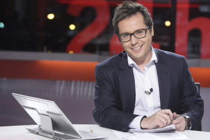 El periodista Sergio Martín, durante su etapa en el Canal 24 horas de TVE. TVE