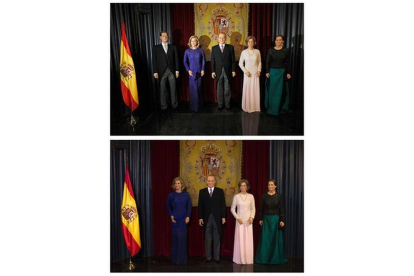 La familia real, antes y después.