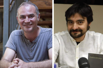 El autor asturiano Xuan Bello y el leonés Emilio Gancedo. DL/M. PÉREZ
